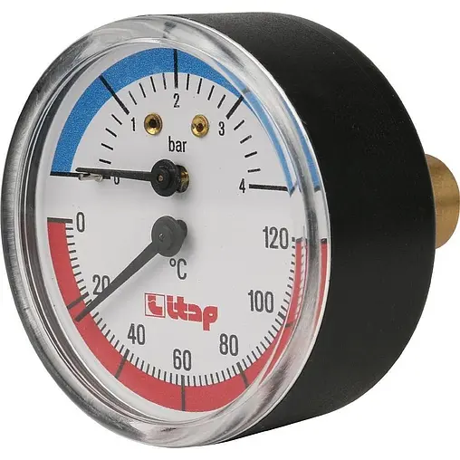 Термоманометр аксиальный Itap 63мм 4 бар 120°С ½&quot; 485B012