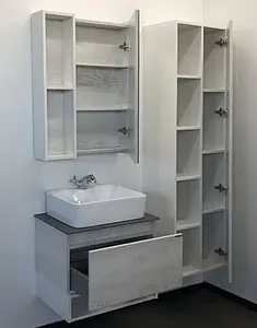 Тумба-умывальник подвесная Comforty Прага 60 дуб белый/антрацит 00-00003478CF Тумба-умывальник подвесная Comforty Прага 60 дуб белый/антрацит 00-00003478CF, 5