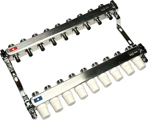 Группа коллекторная без расходомеров 9 отводов 1&quot;в/в x ¾&quot;ек Uni-fitt OPTIMAL 451B4309.RU