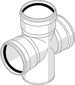 Крестовина одноплоскостная внутренняя бесшумная D=110x110x110мм Угол 45° Rehau Raupiano Plus 11229641001 Крестовина одноплоскостная внутренняя бесшумная D=110x110x110мм Угол 45° Rehau Raupiano Plus 11229641001, 4