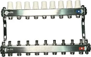 Группа коллекторная без расходомеров 9 отводов 1&quot;в/в x ¾&quot;ек Uni-fitt OPTIMAL 451B4309.RU, 1