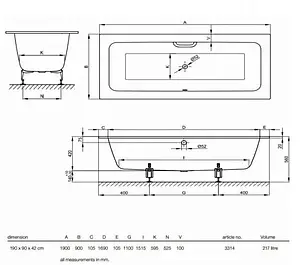 Ванна стальная Bette One 190x90 белый 3314-000 Ванна стальная Bette One 190x90 белый 3314-000, 2