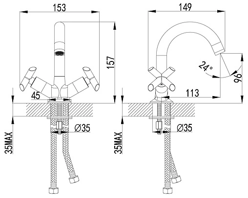 Смеситель для раковины Lemark Practic хром LM7507C Смеситель для раковины Lemark Practic хром LM7507C