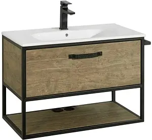 Тумба-умывальник подвесная Aquaton Лофт Фабрик 80 дуб кантри 1A2424K6LTDY0, 1