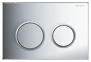 Клавиша смыва для унитаза Geberit Omega 20 115.085.KH.1 кнопки/хром глянцевый, кольца/хром матовый Клавиша смыва для унитаза Geberit Omega 20 115.085.KH.1 кнопки/хром глянцевый, кольца/хром матовый, 1