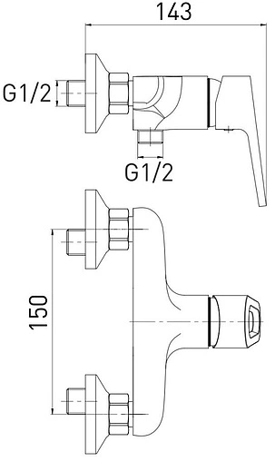 Гигиенический душ со смесителем Gross Aqua Delta хром 5740268C-B