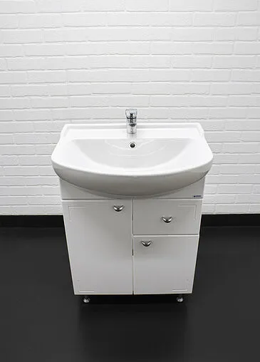 Тумба-умывальник напольный Айсберг Классик 55 белый DA1019T+Вн МуБ03