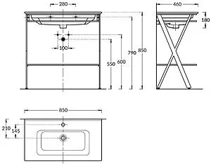 Консоль с умывальником напольная Kerama Marazzi Piano Next 85 чёрный PIA.N.85\BLK+PI.wb.85 Консоль с умывальником напольная Kerama Marazzi Piano Next 85 чёрный PIA.N.85\BLK+PI.wb.85, 2
