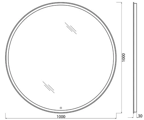 Зеркало с подсветкой BelBagno 100x100 с подогревом SPC-RNG-1000-LED-TCH-WARM