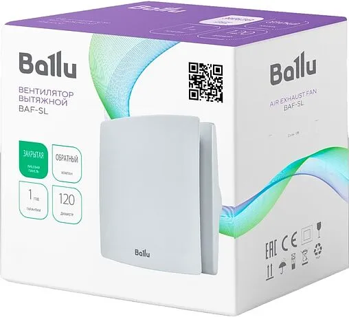 Вентилятор вытяжной Ballu BAF-SL 120 V белый