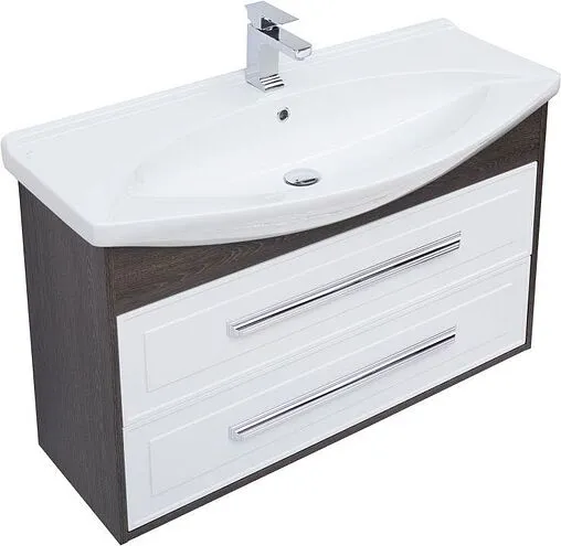 Тумба-умывальник Aquanet Остин 105 белый/дуб кантербери 00252674+00184263