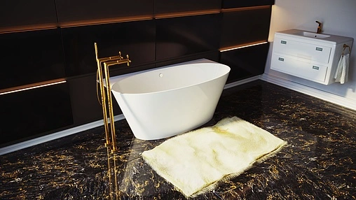 Ванна из искусственного камня Esse Mindanao 180x85 белый EMIN1800