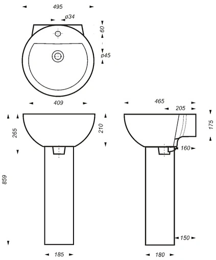 Раковина Sanita Luxe Art Flora 50 белый ARTSLWB10