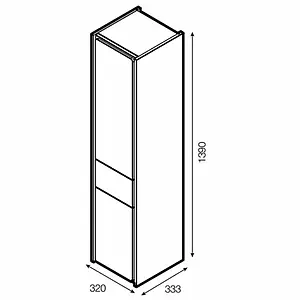 Шкаф-пенал подвесной Roca Ronda 32 R белый/антрацит ZRU9302967 Шкаф-пенал подвесной Roca Ronda 32 R белый/антрацит ZRU9302967, 2
