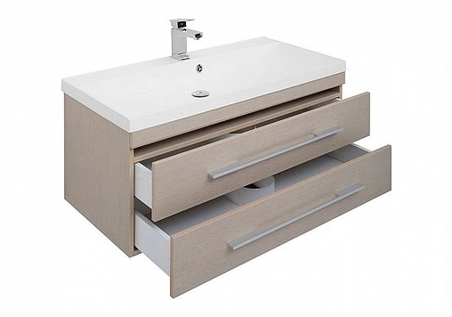 Тумба под умывальник подвесная Aquanet Нота 100 светлый дуб 00171497