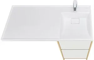 Тумба-умывальник напольная над стиральной машиной Aquaton Лондри 105 R дуб сантана/белый 1A2670K2LH0C0+, 3