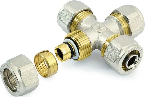 Крестовина компрессионная соединительная 16мм x 16мм x 16мм x 16мм General Fittings 530036N162000A