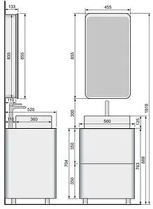 Тумба-умывальник напольная Raval Pure 56 белый Pur.01.56/N/W+641945 Тумба-умывальник напольная Raval Pure 56 белый Pur.01.56/N/W+641945, 2
