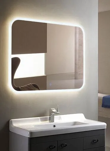 Зеркало с подсветкой Continent Demure Led 90x80 белый ЗЛП880