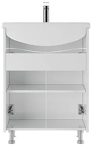 Тумба-умывальник напольная Айсберг Волна 60 белый DA1020T+4620008192772, 5