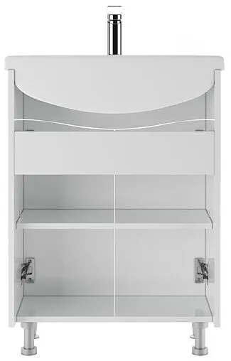 Тумба-умывальник напольная Айсберг Волна 60 белый DA1020T+4620008192772