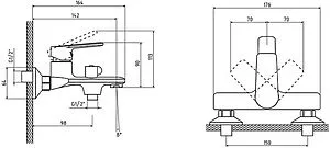 Смеситель для ванны Osgard Platt хром 86323 Смеситель для ванны Osgard Platt хром 86323, 2