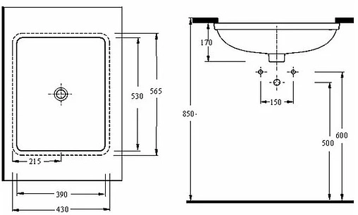 Раковина beWash Balaton 56 белый 91561001