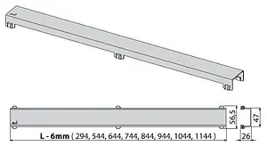 Решетка для лотка 944мм AlcaPlast Design-950MN Решетка для лотка 944мм AlcaPlast Design-950MN, 2