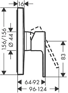 Смеситель для душа скрытого монтажа Hansgrohe Vernis Shape чёрный матовый 71668670, 2