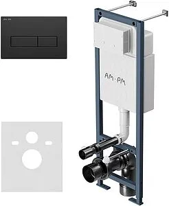 Инсталляция для подвесного унитаза Set 4 в 1 Am.Pm ErgoFit I012711.0338 с кнопкой черный матовый Инсталляция для подвесного унитаза Set 4 в 1 Am.Pm ErgoFit I012711.0338 с кнопкой черный матовый, 4