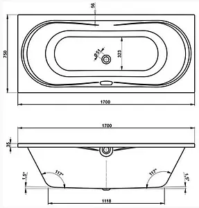 Ванна акриловая Vagnerplast Briana 170x75 VPBA170BRI2X-04 Ванна акриловая Vagnerplast Briana 170x75 VPBA170BRI2X-04, 2