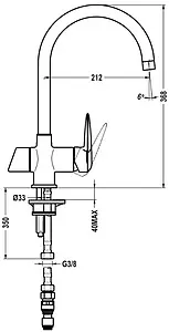 Смеситель для кухни с подключением к фильтру Teka OS 200 хром 182000200, 2