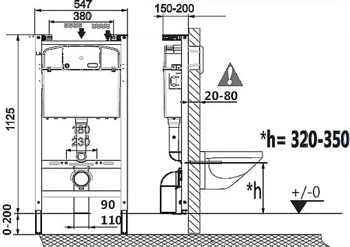 Комплект 5 в 1 Laufen Pro Rimless Z.RU93.0.761.5 с кнопкой 9.0040.1.004.000.1 хром глянцевый