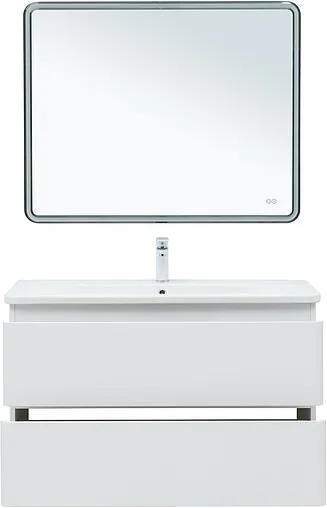 Тумба-умывальник подвесная Aquanet Эмбер 105 белый матовый 00330469+11105-KL