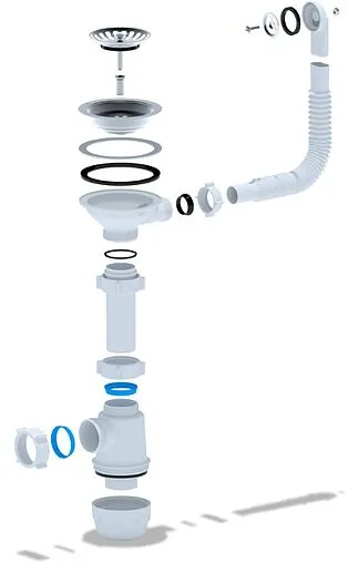 Сифон бутылочный для мойки с переливом Ани Пласт Грот A0142S Сифон бутылочный для мойки с переливом Ани Пласт Грот A0142S