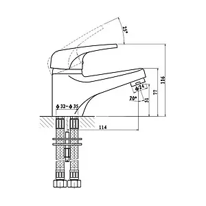 Смеситель для раковины Gross Aqua Elegance хром 6546500C, 2
