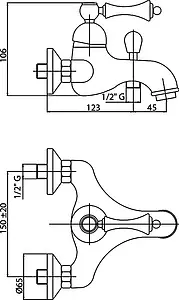 Смеситель для ванны Cezares Margot бронза/белый MARGOT-VM-02-Bi Смеситель для ванны Cezares Margot бронза/белый MARGOT-VM-02-Bi, 3