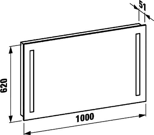 Зеркало с подсветкой Laufen Case 100 4.4725.6.996.144.1