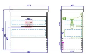 Тумба под умывальник подвесная Aqwella Fargo 80 дуб балтийский FRG0108DB Тумба под умывальник подвесная Aqwella Fargo 80 дуб балтийский FRG0108DB, 2