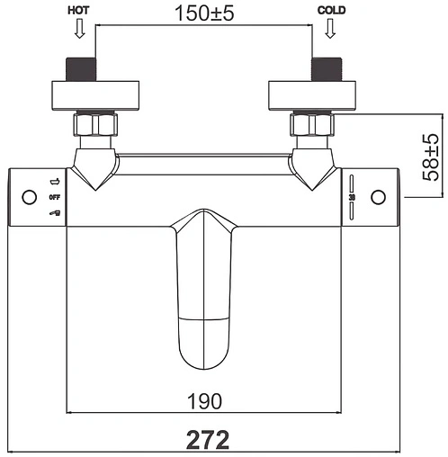 Термостат для ванны D&K Bayern Potsdam хром DA2123201 Термостат для ванны D&K Bayern Potsdam хром DA2123201