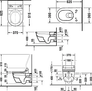 Унитаз подвесной под крышку биде Duravit Darling New SensoWash белый 2544590000 Унитаз подвесной под крышку биде Duravit Darling New SensoWash белый 2544590000, 2