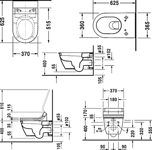 Унитаз подвесной под крышку биде Duravit Darling New SensoWash белый 2544590000