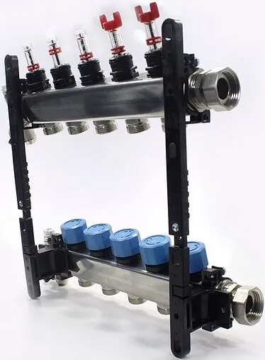 Группа коллекторная с расходомерами 5 отводов 1&quot;в/н x ¾&quot;ек Henco UFH-0605MDSS05