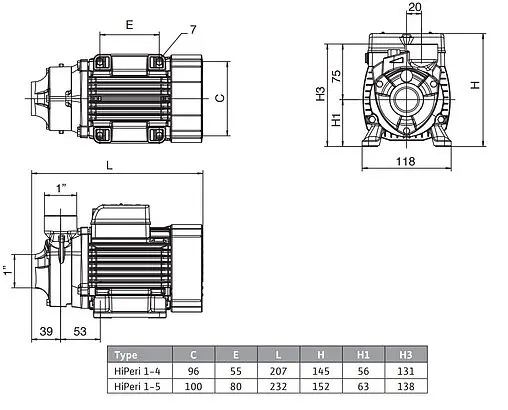 Насос поверхностный Wilo HiPeri 1-4 4186197