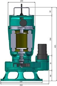Насос дренажный Q=19.9м³/ч H=15м Pumpman TPS750A Насос дренажный Q=19.9м³/ч H=15м Pumpman TPS750A, 3