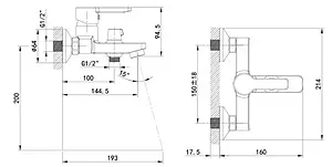Смеситель для ванны IDDIS Sena хром SENSB00i02WA Смеситель для ванны IDDIS Sena хром SENSB00i02WA, 2