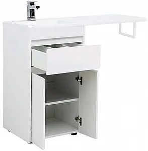 Тумба-умывальник напольная над стиральной машиной Aquanet Токио 110 L белый 00237745+00235497, 4