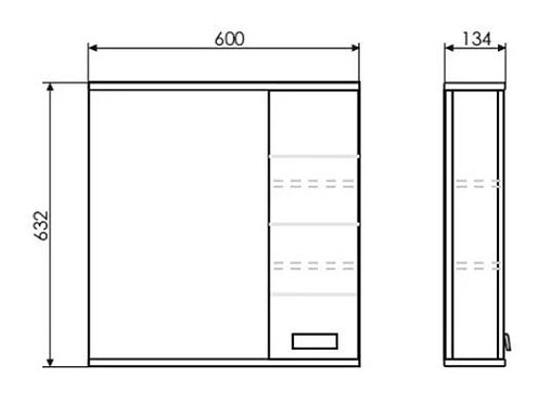Шкаф-зеркало Comforty Модена 60 белый 00003120315CF