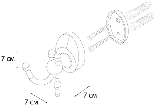Крючок двойной Fixsen Europa хром FX-21805C