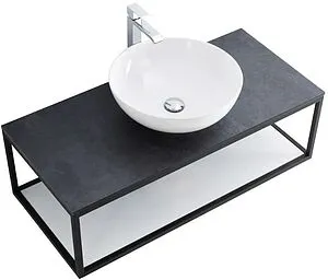 Консоль с умывальником подвесная Cezares Cadro 90 чёрный CADRO-90/46/30-1C-SO-MET-ST+ Консоль с умывальником подвесная Cezares Cadro 90 чёрный CADRO-90/46/30-1C-SO-MET-ST+, 5